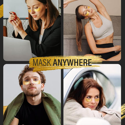 24k Gold Under Eye Patches (25 Pairs) – Collagen Masks for Dark Circles & Puffiness