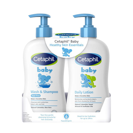 Baby Wash & Shampoo + Lotion 2-Pack, 13.5oz, Hypoallergenic Tear-Free Newborn Care