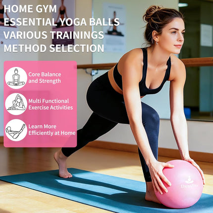 Mini Pilates Exercise Ball with Inflatable Pump for Home Gym Workouts