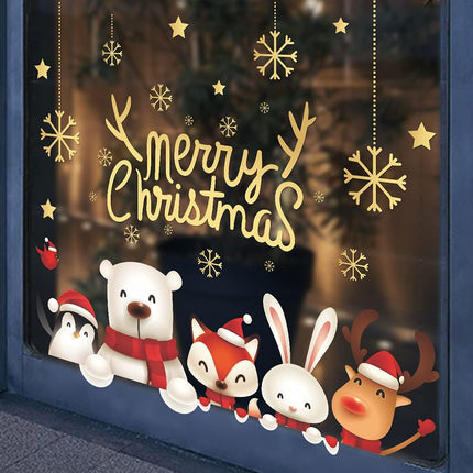 Christmas Wall Decals – Snowflakes, Snowman & Gold Xmas Quote Stickers