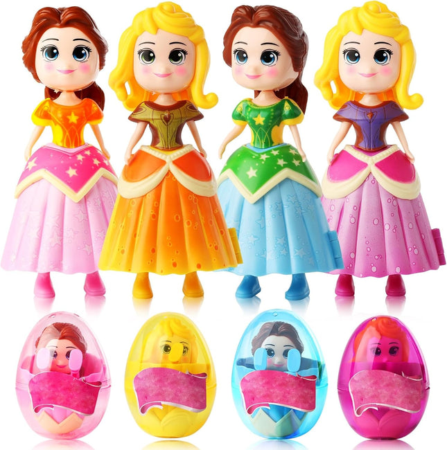 4 Pack Christmas Stocking Stuffers – Jumbo Princess Eggs with Deformation Toys
