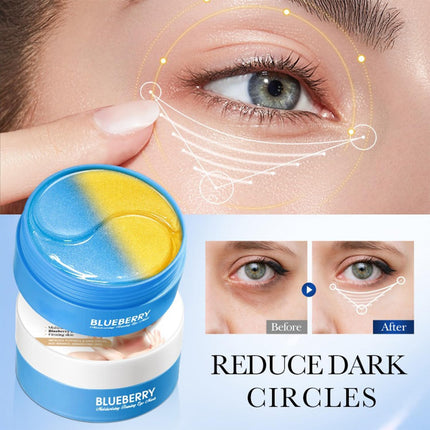 Blueberry Eye Patches 60PCS, Hydrating Under Eye Masks for Dark Circles & Puffiness