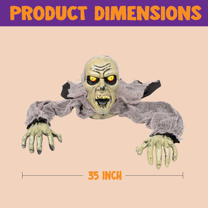 Zombie Halloween Groundbreaker Yard Decor, Sound & Flashing Eyes Graveyard Prop