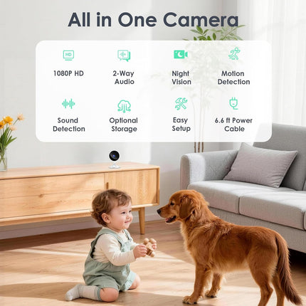 WS01 WiFi Indoor Camera Motion Detection Two Way Audio Night Vision Home