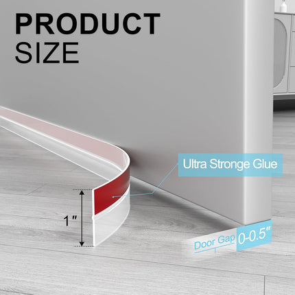 20Ft Silicone Weather Stripping Door Draft Stopper Gap Seal Strip Clear