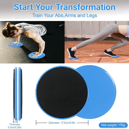 2 Pack Exercise Sliders Gliding Discs for Core Workouts Pilates Fitness