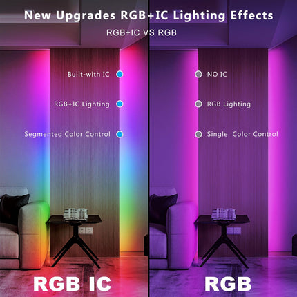 Smart IC LED Strip Lights 16.4ft – Color Changing, Music Sync, App Control