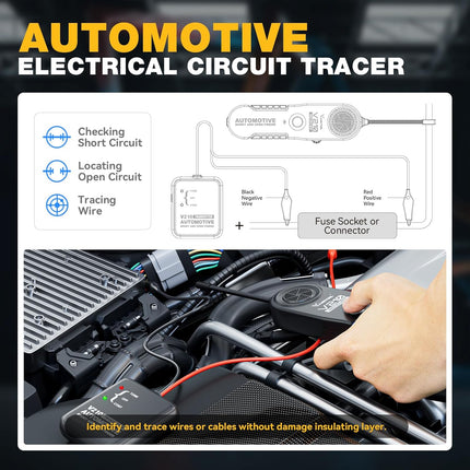 V210 Wire Tracer Circuit Tester, Open & Short Finder, DC 6-42V Electrical Tracker