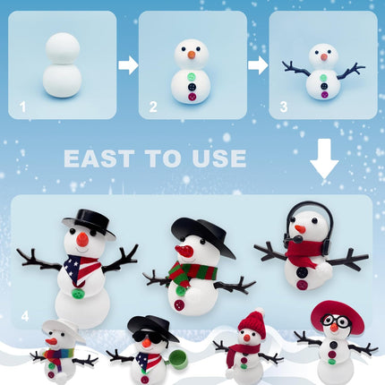 Christmas Snowman Craft Set – Build-a-Snowman Kit for Kids with Modeling Clay