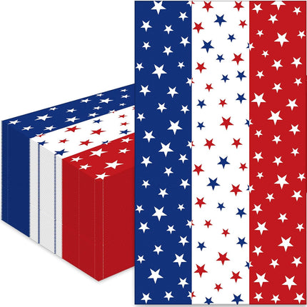 50 Count Patriotic Star Paper Napkins USA Flag Holiday Party Decorations