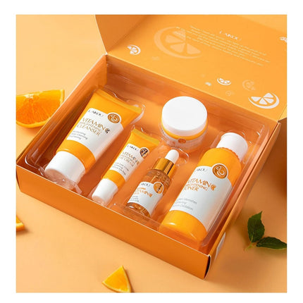Vitamin C 5-in-1 Skincare Set – Cleanser, Toner, Serum, Cream & Eye Cream