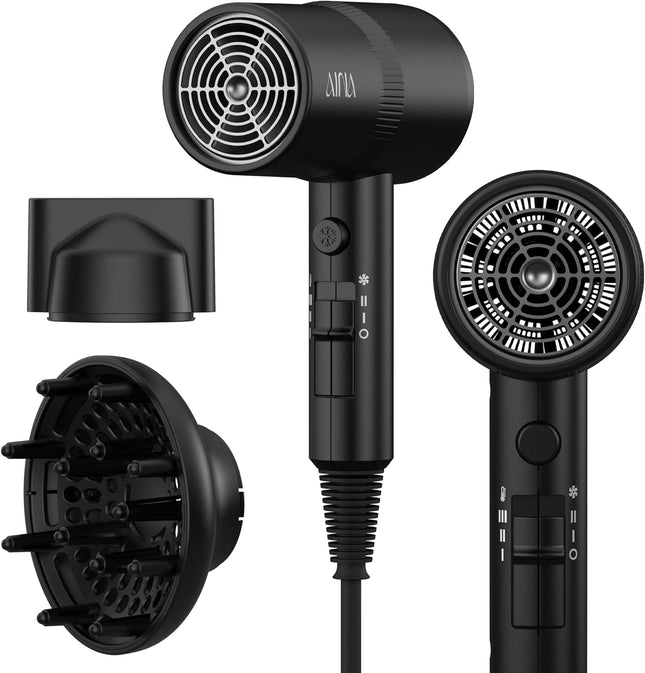 Hair Dryer with Diffuser Ionic Blow Dryer Ceramic Coating Vader Black 110V