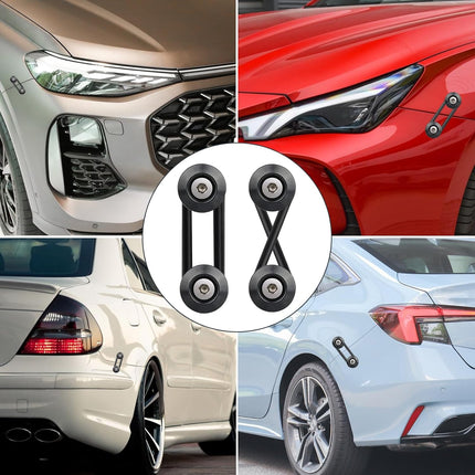 Universal Bumper Quick Release Clips, 4 Black Tabs & 12 O-Rings for Cars