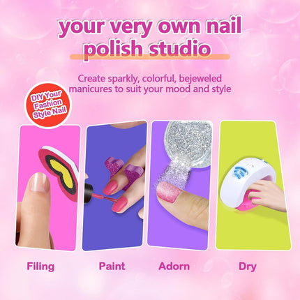 Kids Spa Kit for Girls – Manicure, Pedicure & Nail Art Salon Gift Set