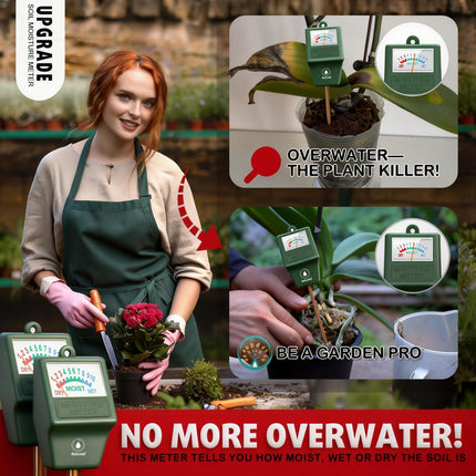 2-Pack Soil Moisture Meter – No Battery Plant Water Tester for Indoor & Outdoor