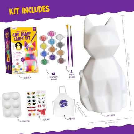 Arts & Crafts Cat Lamp Kit – Birthday & Easter Gifts for Kids 6-12
