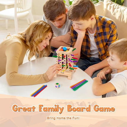 Montessori Wooden Sticks Dice Game for Kids 3+ Math & Fine Motor Skills