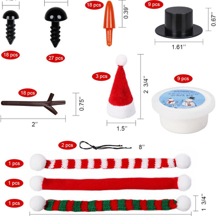 9-Pack Build a Snowman Kit – DIY Modeling Clay Christmas Crafts for Kids
