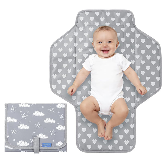Baby Portable Changing Pad – Waterproof, Foldable Travel Diaper Mat with Pillow
