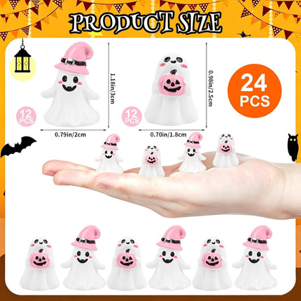 Pink Halloween Shower Curtain 72x72in, Cute Pumpkin Spooky Bath Decor with 12 Hooks