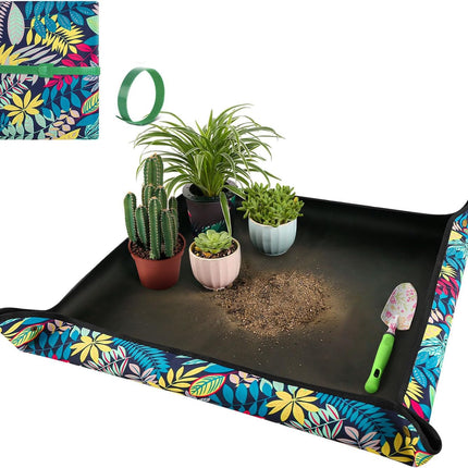 Repotting Mat 29.5"x 29.5" – Waterproof, Foldable Potting Tray for Mess Control