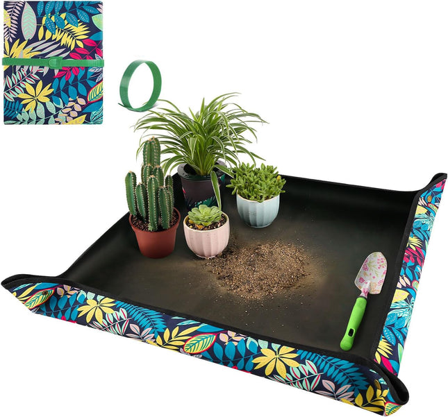 Repotting Mat 29.5"x 29.5" – Waterproof, Foldable Potting Tray for Mess Control