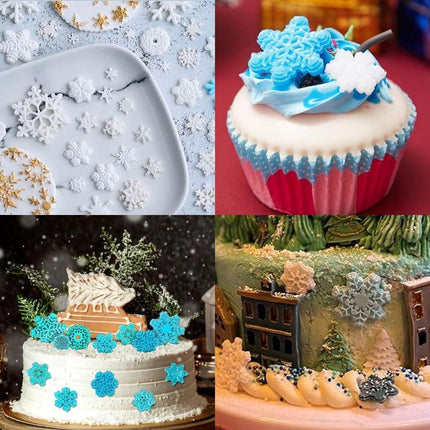 2PCS Snowflake Silicone Fondant Molds – Christmas Baking & Cake Decor