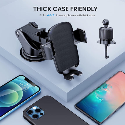 3. TICILFO Phone Mount for Car, Stable Clip Dashboard & Windshield Holder for iPhone