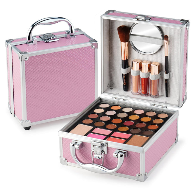 24 Color Makeup Kit with Cosmetic Case Eyeshadow Blush Bronzer Highlighter