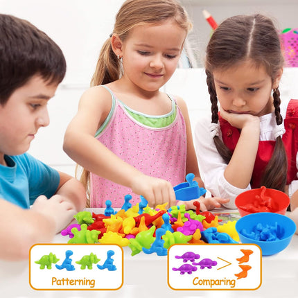 Dinosaur Counting Sorting Toy Montessori Matching STEM Learning Game Kids