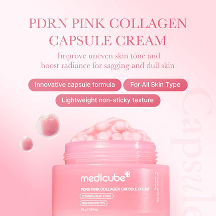 PDRN Pink Collagen Capsule Cream, Salmon DNA & Niacinamide, Korean Face Moisturizer