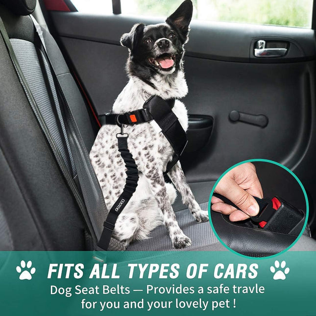3-Piece Dog Seat Belt Set – Adjustable, Retractable, Heavy Duty Nylon