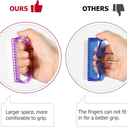 4-Pc Nail Brush Set – Hand & Foot Cleaner with Ergonomic Handle for Men & Women