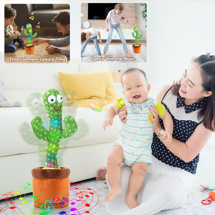 Dancing Talking Cactus Toy – Repeats Words, Sings 120 Songs, LED Light
