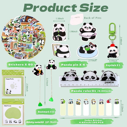 71PCS Panda Office Supplies Set – Kawaii Stationery, Gel Pens, Notebook, Favors