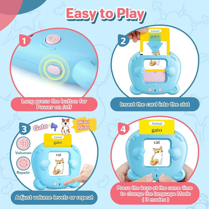Spanish English Talking Flash Cards 510 Sight Words Learning Toy Kids