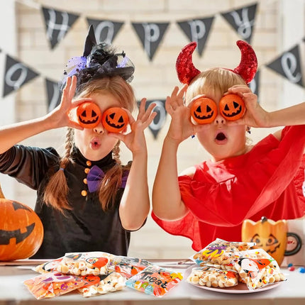 300PCS Halloween Cellophane Treat Bags, Self-Sealing Candy Cookie Goodie Bags