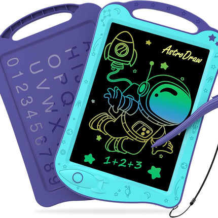 Astrodraw LCD Writing Tablet – Colorful Doodle Pad for Toddlers, Birthday Gift (Aqua/Purple)