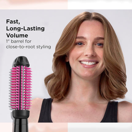 Silicone Bristle Heated Hair Styling Brush 1 Inch Barrel for Volume