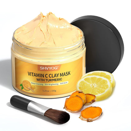 Turmeric Vitamin C Clay Mask – Deep Cleansing, Brightening & Pore Refining