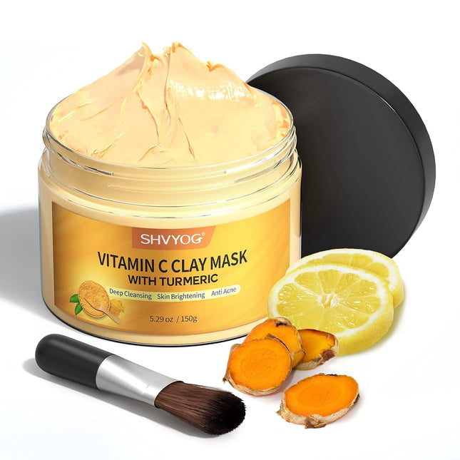 Turmeric Vitamin C Clay Mask – Deep Cleansing, Brightening & Pore Refining
