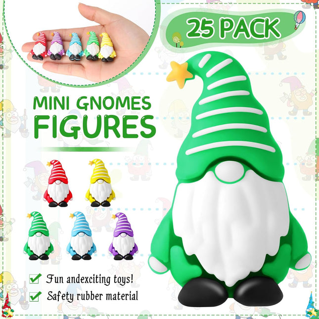 25pcs Mini Christmas Gnomes – Tiny Figurines for Garden, Fairy Yard Décor