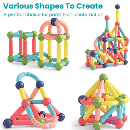 Magnetic Building Blocks 64PCS – STEM Construction Toy for Kids 4–8