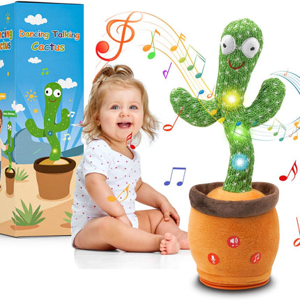 Christmas Dancing Talking Cactus Toy – Interactive Light-Up Mimic Toy