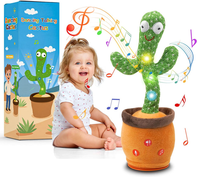 Christmas Dancing Talking Cactus Toy – Interactive Light-Up Mimic Toy