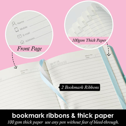 Small Notebook Journal with Pen – Mini Pocket Notepad for Women, Pink, Yellow, Blue
