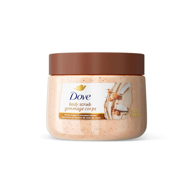Brown Sugar & Coconut Butter Body Scrub 15 oz, Exfoliating Moisturizing Scrub for Dry Skin