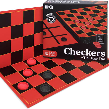 HI-Q Checkers & Tic-Tac-Toe – Classic Strategy Board Game for Kids & Family