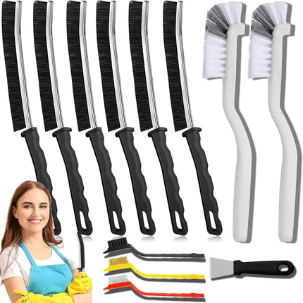 12 Pack Crevice Cleaning Brush, Heavy Duty Gap Cleaner with Hard Bristles