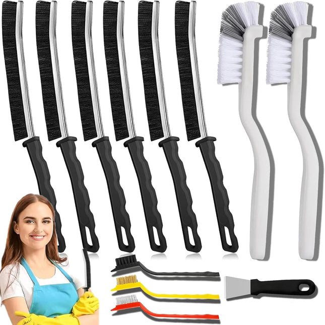12 Pack Crevice Cleaning Brush, Heavy Duty Gap Cleaner with Hard Bristles